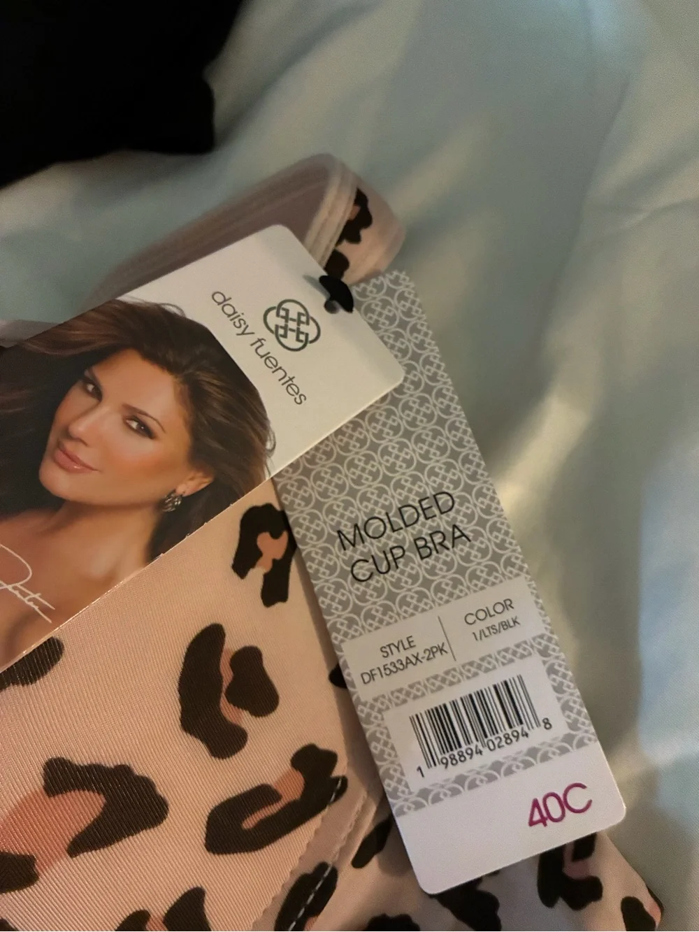 Daisy Fuentes Pink Leopard & Black Strapless Bras